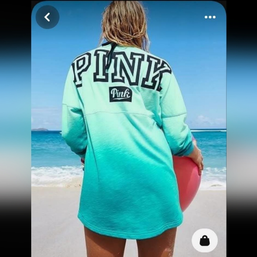 PINK VS Spirit Jersey Sweatshirt Blue Ombre 💙😍🔥